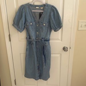 Levi Jean midis puff sleeve dress